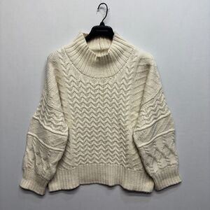 Sayaka Davis Women 100% Wool Fisherman Cable Knit Sweater Size Medium D111 -14